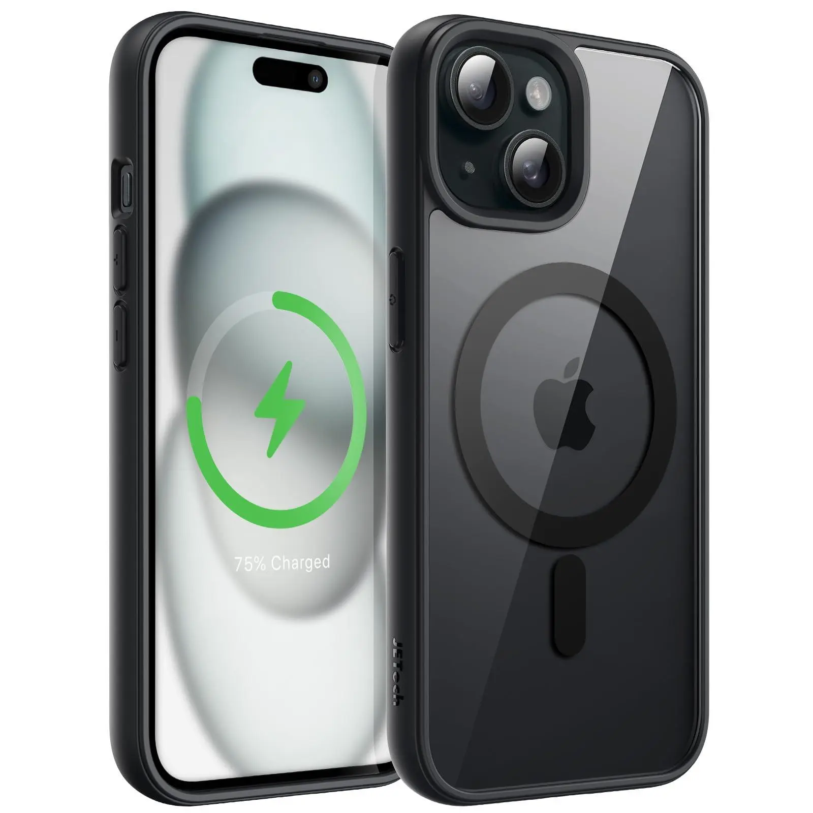 JETech Magnetic Case for iPhone 15 Series Compatible with MagSafe, Shockproof Phone Bumper Cover, Solid Color Matte TPU Frame, Anti-Scratch Clear Back