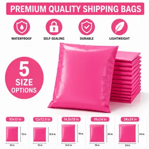 Pink Poly Mailers| Self Seal Waterproof Shipping Bags | Tear Resistant Mailing Bags for Small Business