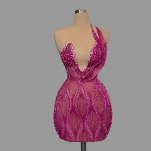 Fashionable Cocktail Dresses for Woman Lace Appliques Beading Sequin Special Party Gown Vestido De Gala Plus Size