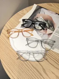 4 Pairs New Women's Ultra-Light Tr Plain Glasses, Trendy Casual Eyeglasses, Large Frame Slimming Face, Versatile Fashion Eyewear, Korean Style