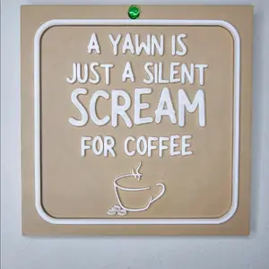 3d printed coffee sign Kitchen Room Decor