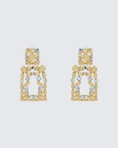 Kamari Yellow Encrusted Dangle Earrings