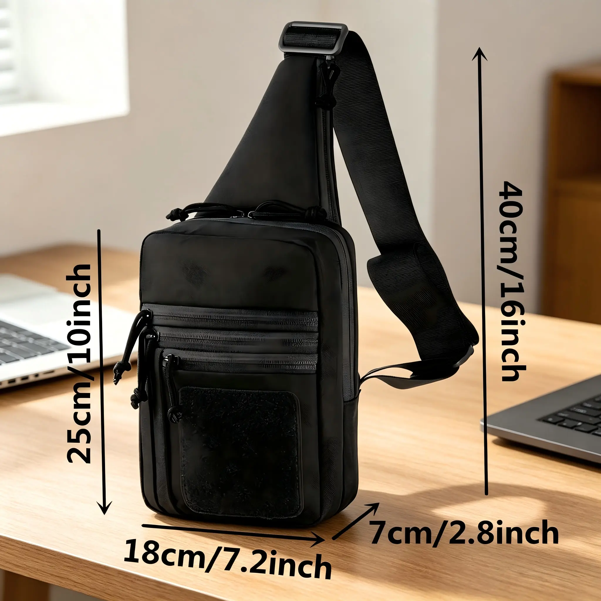 Carry Crossbody Bag - Heavy Nylon Low-Profile Bag with Waist/Sling Strap, Secure Holster,Shoulder/Chest Carry,  Zipper Closure,  Multiple Pocketsfor Travel, Waist Pack, Sport Waist Bag Everyday Beltpack Concealed Carrying Belt