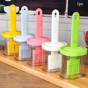 1pc Barbecue Brush, Japanese Oil Brush, High-Temperature Resistance, Baking Tools, Baking Supplies, Baking Accessories, Oil Brush With Bottle For Home Pancake Making, Kitchen Baking, Outdoor Camping Picnic