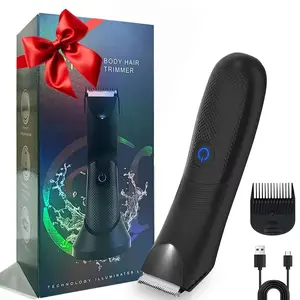 Men's Hair Removal Trimmer with LED Light, Waterproof Electric Hair Clipper, Perfect Valentine's Day Gift for Boyfriend