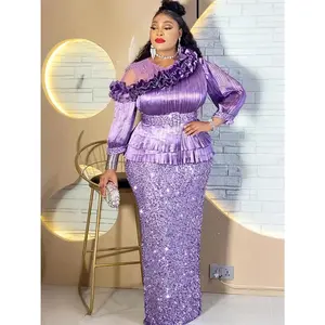 Plus Size African Party Dresses for Women Dashiki Sequin Maxi Long Dress Elegant Turkey Muslim Wedding Evening Gown 2026 New