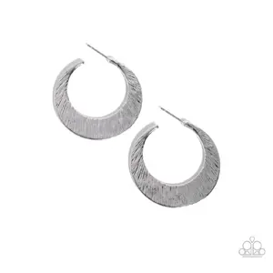 Hammered Haute Silver Hoop Earrings - Textured Design for Stylish Everyday Wear