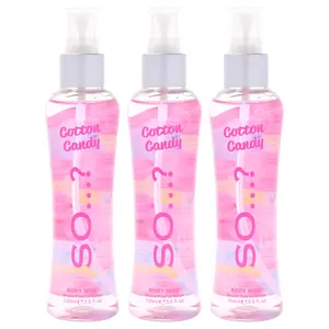 So...? Fragrance Women's Cotton Candy Body Mist with Floral Scents, Wood Notes - 3.5 oz Eau de Parfum (EDP Spray) - Pack of 3