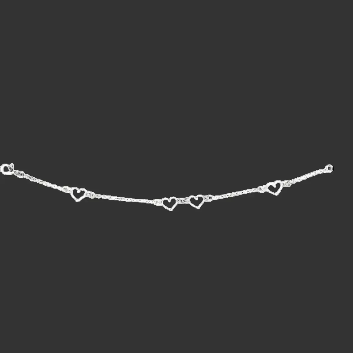 Women's Handmade 4-Heart Stainless Steel Adjustable Bangle Bracelet - 2cm, 6 in, 1 Extender, Ideal Mother's Day Gift, Trendy Daily Wear Fashion Accessory, Heart Bracelets
