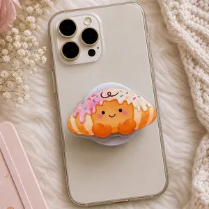 Kawaii Croissant MagSafe Phone Grip: Cute Sprinkle Pastry Dessert Aesthetic Magnetic Phone Holder, Bakery Foodie Lover Gift, Kindle Holder