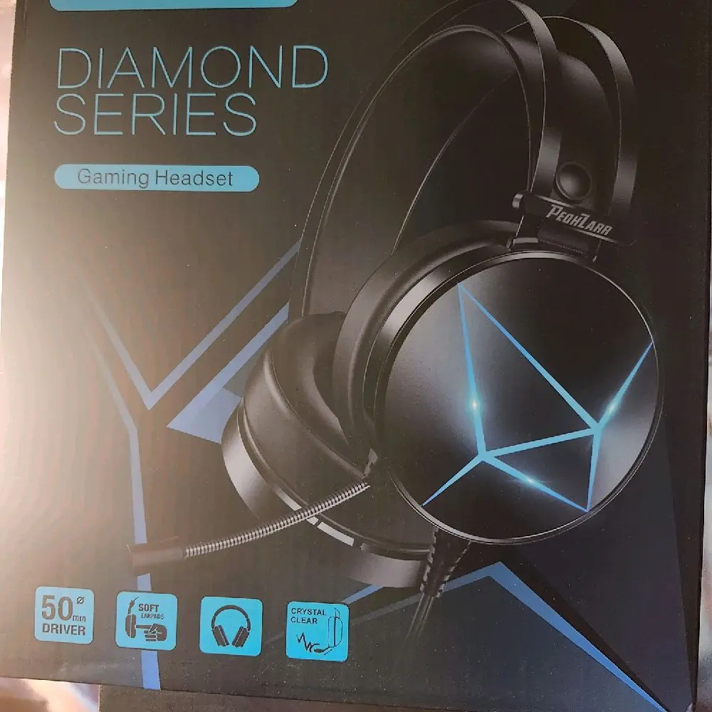 Peohlarr Diamond Series Gaming Headset, Wired Over-Ear Headphones for PC, PS5, Xbox Consoles with Noise-Canceling Mic