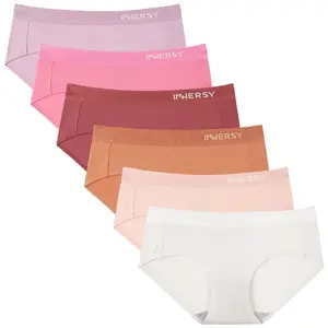 INNERSY Womens Underwear Cotton Panties Hipster Sport Underwear Wide Waistband 6-Pack