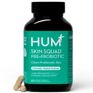 HUM Skin Squad - Probiotic Supplement for Clear Skin and Gut Health - Microbiome Probiotics for Breakouts (60 Count) HUM Skin Squad - Probiotic Supplement for Clear Skin and Gut Health - Microbiome Probiotics for Breakouts (60 Count)