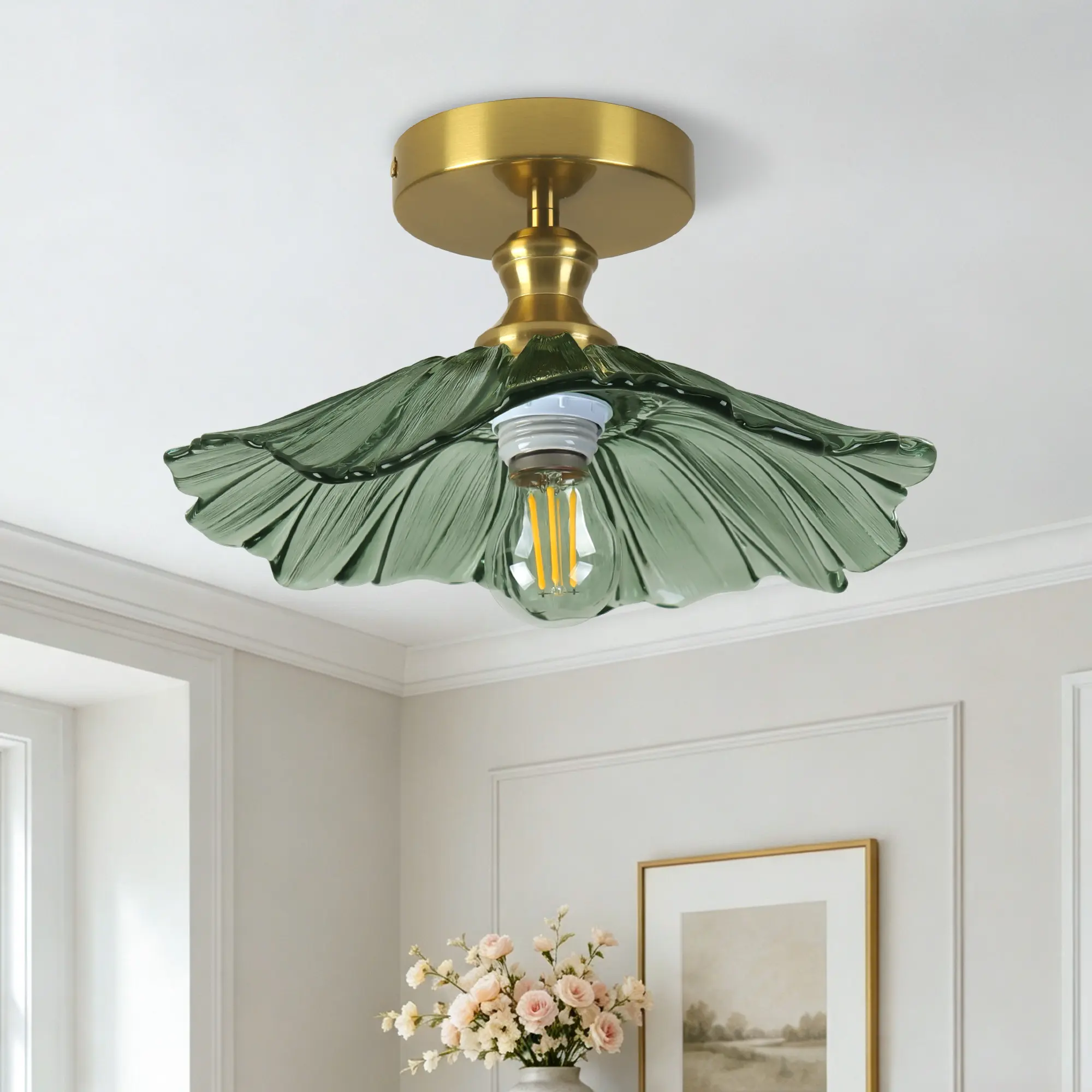 11.02in Petal Flush Mount Ceiling Light