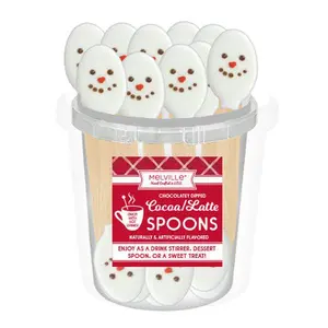 Snowman Face White Chocolate Spoons