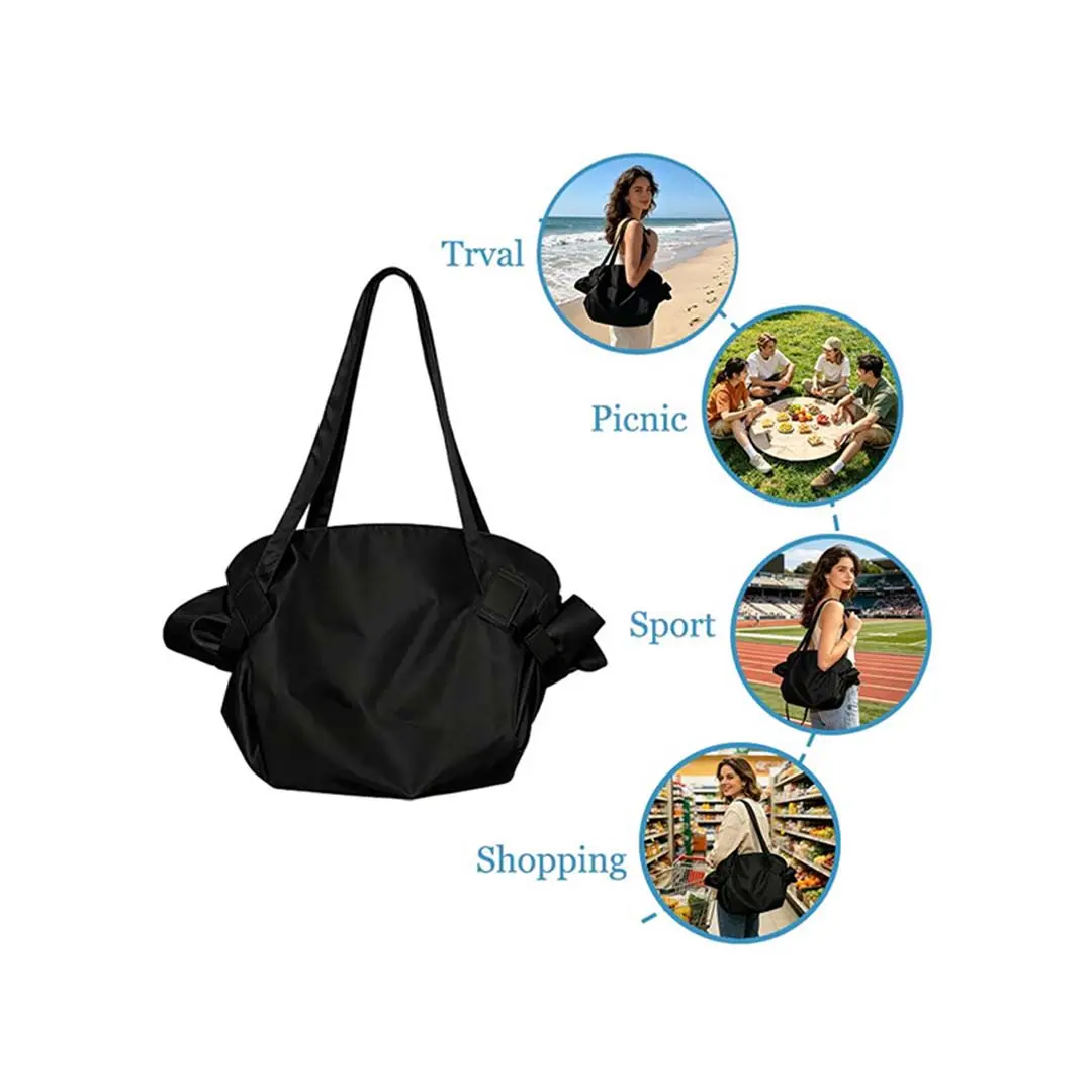 Women's Durable Canvas Tote - 2-in-1 Collapsible, Waterproof, Lightweight, High-Capacity Reusable Organizer Bag for Daily Commuting, Shopping, Home Storage (Durable Shopping Totes, Reusable Grocery Bags)