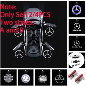 2/4PCS LED Car Door Projector Ghost Shadow Lamp Car Logo Welcome Light Accessories For Mercedes Benz W205 W176 W177 W246 W212 W213 W166 X253