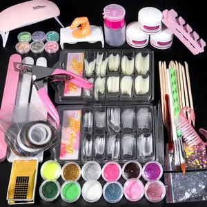 Acrylic Nail Kit for Beginners, 1 Box Acrylic Powder Set & Glitter Powder & Nail Art Tools, Complete Nail Art Extension Kit, Manicure, Perfect Gift for Women