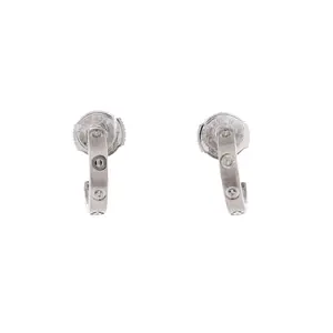 Pre-owned Cartier Love Hoop Earrings 18K White Gold Small by Rebag