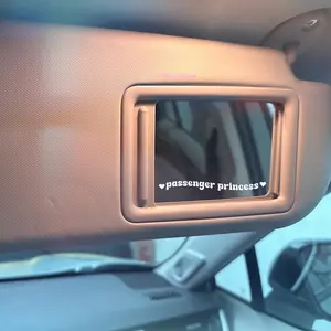 Passenger Princess Wavy Text Sun Visor Mirror Decal, Gift for Wife/Girlfriend/Fiancé, Cute Car Accessories, Trendy Funny mirror sticker