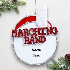 Personalized Marching Band Christmas Ornament – Custom Drum Design with Name & Year – Musician Gift – Band Student Ornament – Noel Box