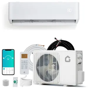 9,000 BTU Mini Split AC& Heat Pump System, 24 SEER2 230V Ductless AC Work with WiFi Enabled & Alexa Control, Cool Up to 450 Sq. Ft, Ultra Quiet Inverter, Easy Installation Kit