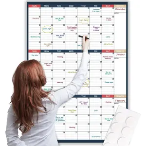 Dry Erase Calendar for Wall - Undated 3 Month Wall Calendar, 28" x 40"(Vertical), Large Wall Calendar Dry Erase for Office, , School