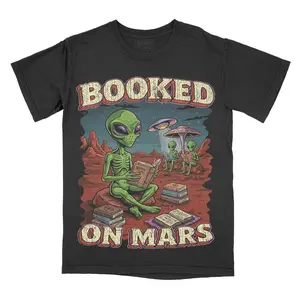 Booked On Mars Comfort Colors Unisex T-shirt, Alien Tee, Alternative Fashion, Booktok, Smut Reader, Top, Tshirt Streetwear Short sleeve Printed Cotton Alt Goth