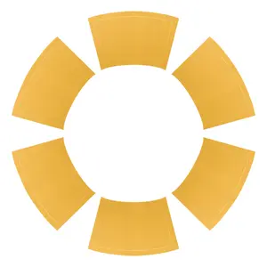 REGALWOVEN 6Pcs Round Table Placemats, Wedge Faux Leather Placemats Heat Resistant, Wipe Clean 20x12 inch Yellow