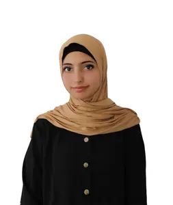 Rayon Cotton Jersey Scarf | Camel - Button Design, Available in Multiple Colors, Soft and Comfortable Fabric