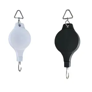Classic Plant Pull Rod Extensible Hook, Adjustable Height Plastic Round Hanging System, Garden Basket Flower Pot Bird Feeder