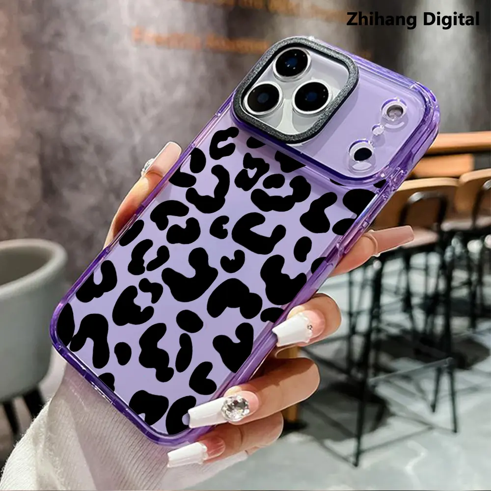 Small Leopard print Phone Case for iPhone 17 Pro Max Air 16 Plus 15 14 13 12 11 Non Slip TPU Soft Shell Non-Yellowing Shockproof Clear slim Protective Softcase Rugged Durable Back Cover, Advanced fashion gift