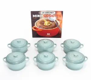 Le Creuset Set of 6 Mini Cocottes with Cookbook Le Creuset Set of 6 Mini Cocottes with Cookbook