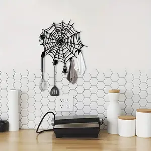 Spider Web Metal Key Holder, Decorative Wall Hook for Home, Office, Kitchen, Bathroom, Outdoor Porches, Patios, Gifts, 30.0 Cm