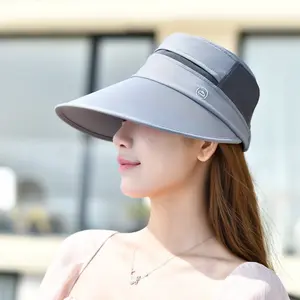 Women's Summer Sunscreen Hat Ice Silk Face-Covering Large Brim Fisherman Hat Sunshade Hat for Cycling with Ponytail Opening, Face Mask, and Neck Protection