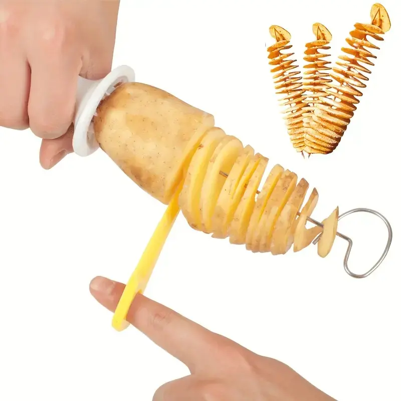 4pcs-Set Potato Spiral Cutter Cucumber Slicer Kitchen Accessories Veggie Slicer Vegetable Spiralizer Spiral Potato Cutter Slicer Kitchen Gadgets