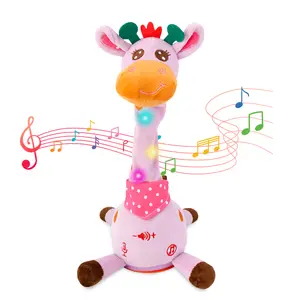 BETTY21 Dancing Talking Giraffe Toys - Electronic Musical Plush Rattle for Kids - Repeat What You say -  Parent Time-saving Toys -  Children's Day & Birthday  Gift With Summervibes