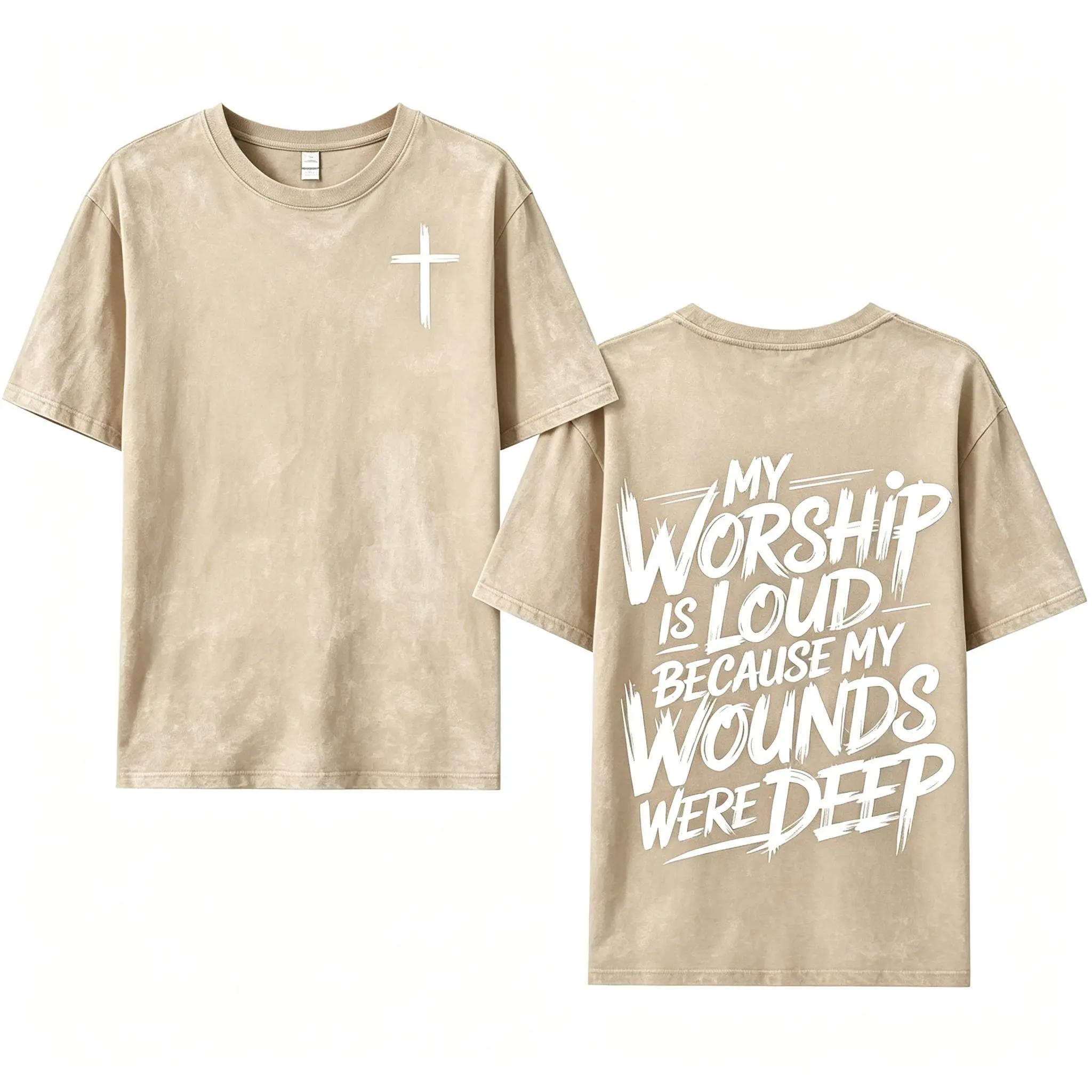 Washed T-shirt-Apricot