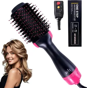 4 in 1 Hot Air Brush Hair Dryer Volumizer Straightening Curling Tool-2490