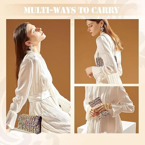sachin and babi light blue dress Larcenciel Silver Clutch Purses – Kinzd main image 1