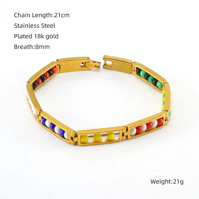 Gold Bracelet   Colorful