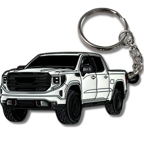Sierra Metal Keychain compatible with GMC Sierra 1500 Accessories AT4 Denali 2025 2024 2023 2022 Fob Key Chain Truck Gift Unique Ideas for Truck Lovers