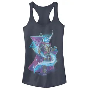 Juniors Womens Marvel Spider-Man: Far From Home Mysterio Swirl Racerback Tank Top