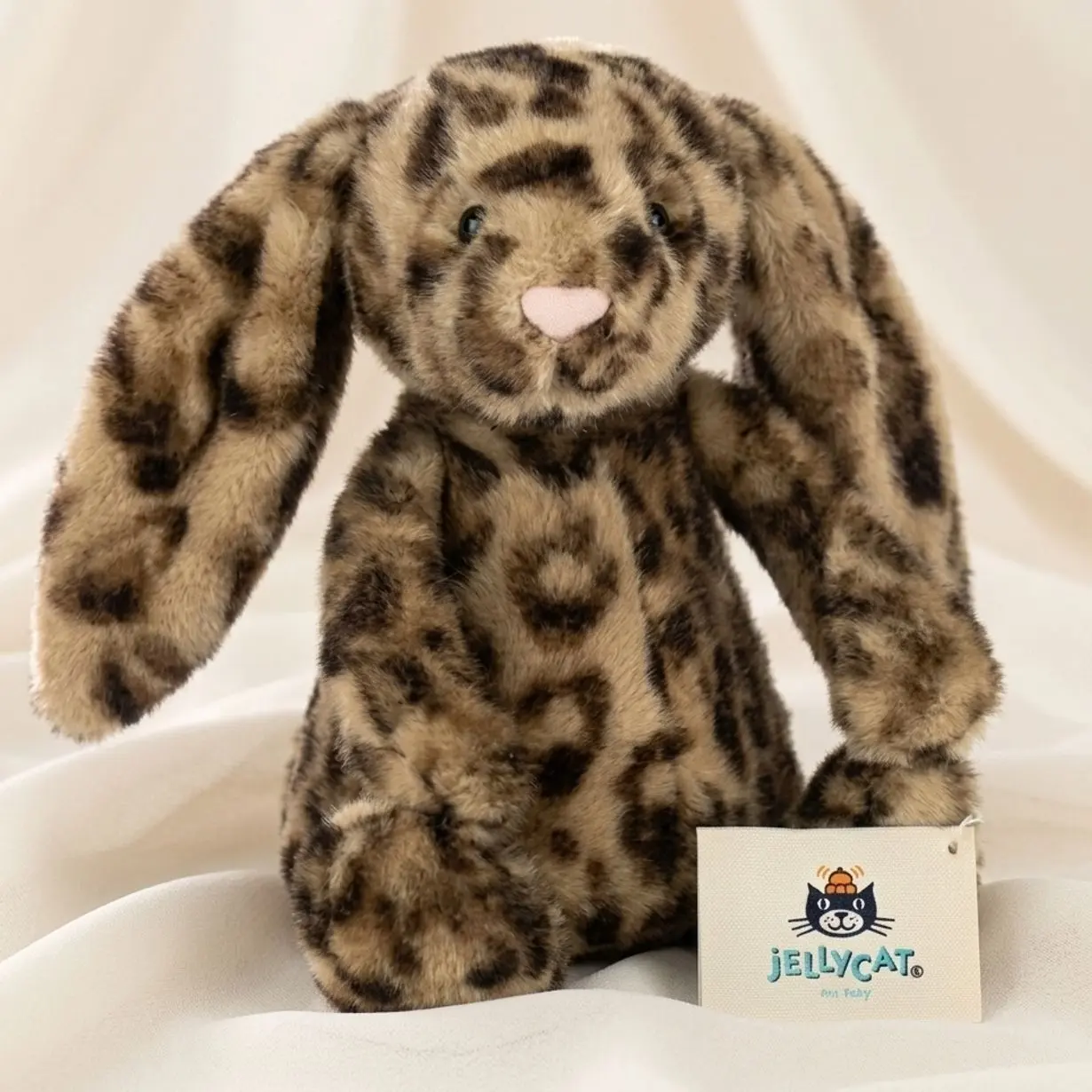 Limited Edition Jellycat Cobblehop Leopard Bunny – Soft Luxury Plush with Dust Bag, NWT