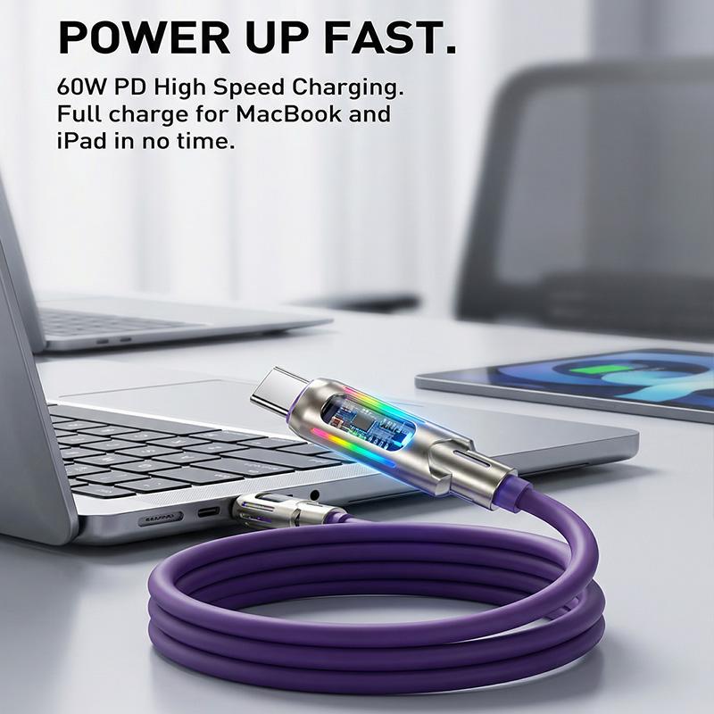 6.6FT 4-in-1 PD Fast Charging Cable [BOGO Free], Aluminum Multi-Interface Cord for Data Sync