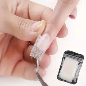 20pcs Natural Glass Fiber Nail Extensions Kit, Anti-Crack UV/LED Ready, Includes Glue, Professional Manicure Essentials, Easy Application, Nail Adhesive