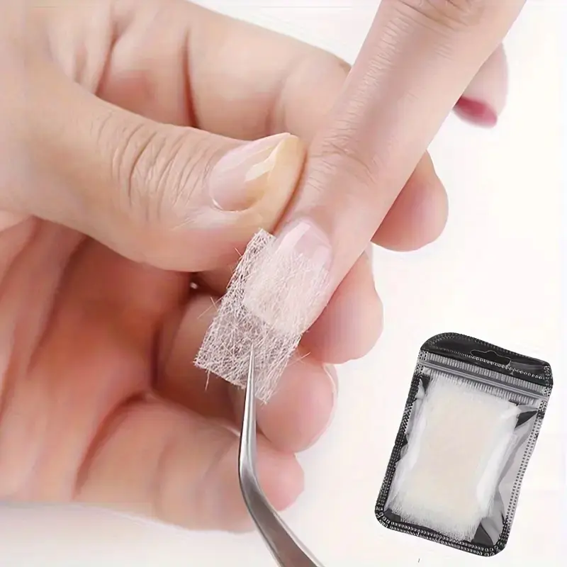 20pcs Natural Glass Fiber Nail Extensions Kit, Anti-Crack UV/LED Ready, Includes Glue, Professional Manicure Essentials, Nail Art Set, Easy Application, Nail Adhesive, Diy Fake Nails