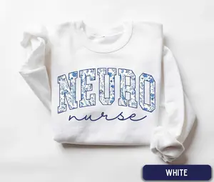Neuro Nurse Short Sleeve T-SHIRT / Sweatshirt  , Floral Neuro Nurse, Neuro RN tshirt , Neuro Nurse Work tee, Neurology RN Gift, Neuro ICU  Nurse Gift