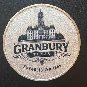 Granbury Texas Collectible Challenge Coin - Historic Court House, Lake Granbury Design