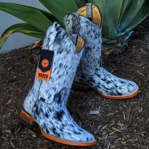 Hair-On Hide Cowgirl Boots Square Toe